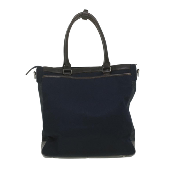 BURBERRY Nova Check Hand Bag Canvas 2way Navy Auth bs3863 - Picture 2 of 16